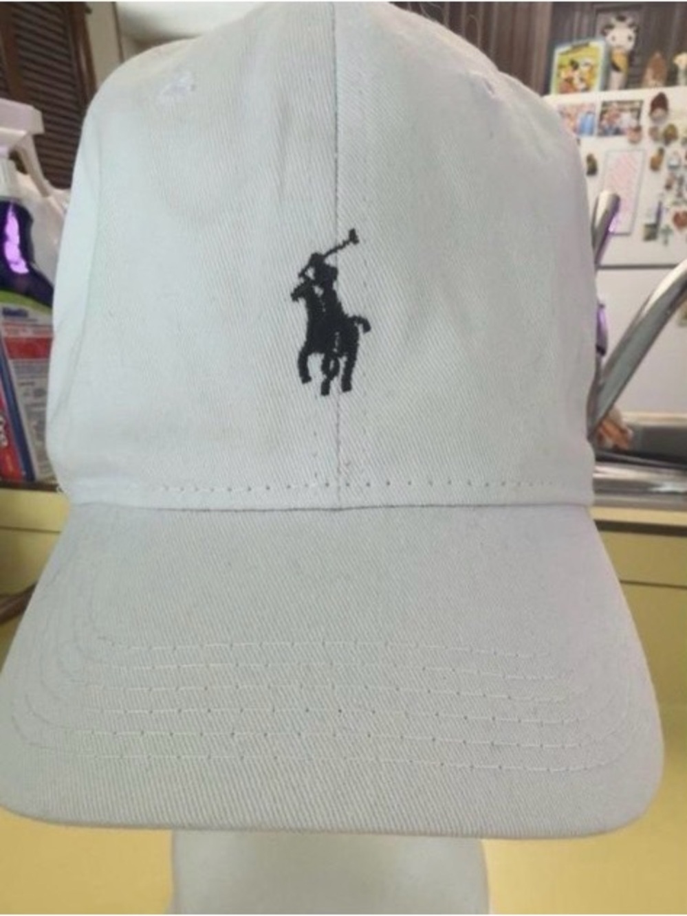 Polo by Ralph Lauren White Cap with Black Pony Logo